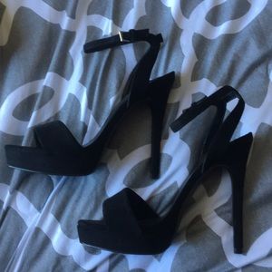 Black strappy heels